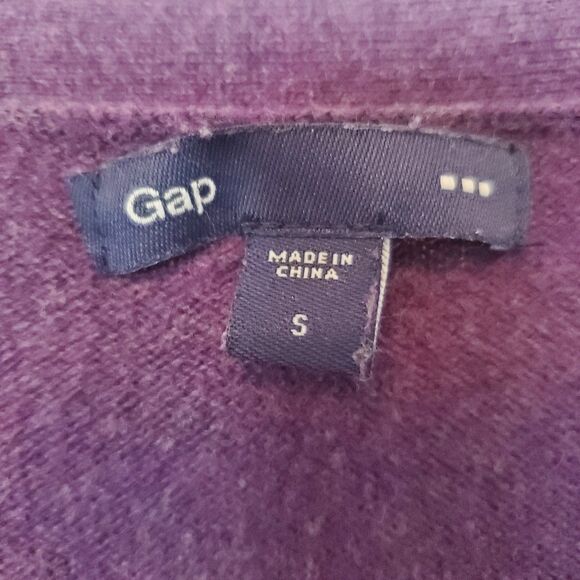 Vintage GAP Cardigan Sz S Cotton Nylon Acrylic Purple Button Up - Picture 5 of 16